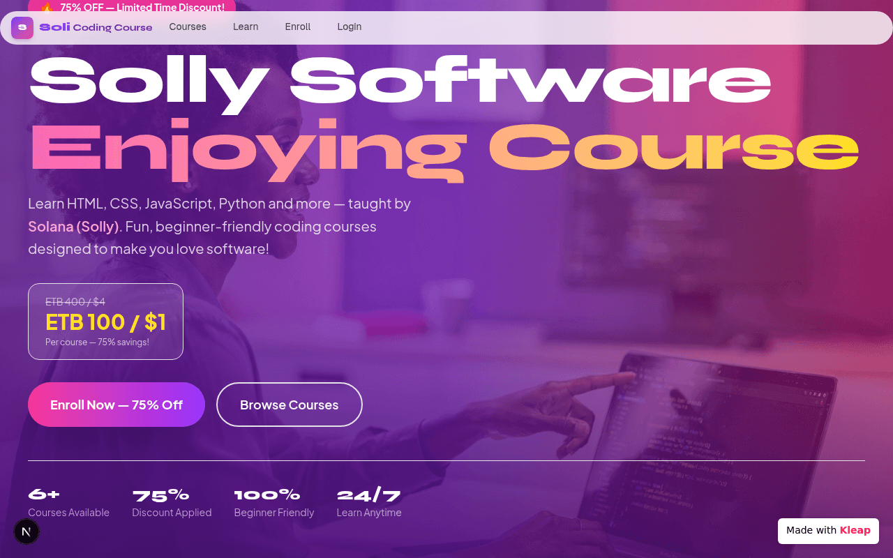 Unlock your coding potential with fun, beginner-friendly courses designed to make you love software.