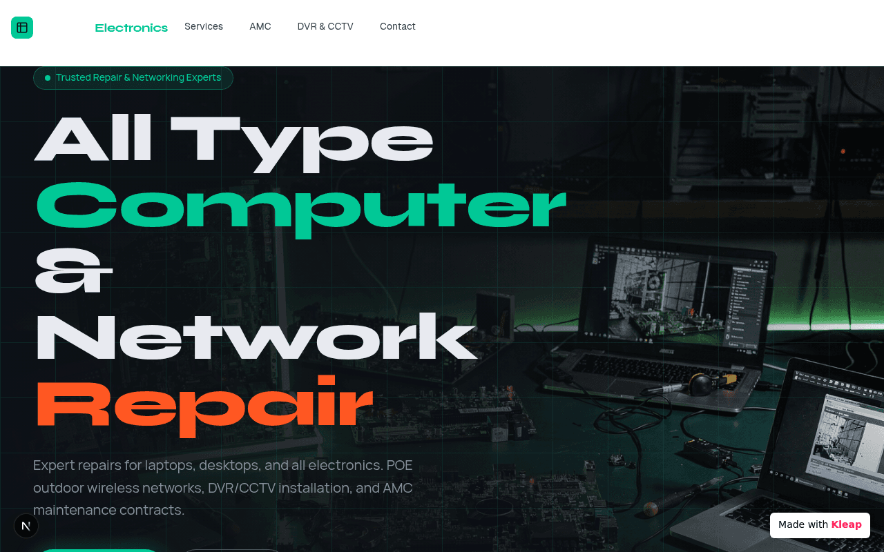 Get your electronics, computers, and networks expertly repaired and maintained.