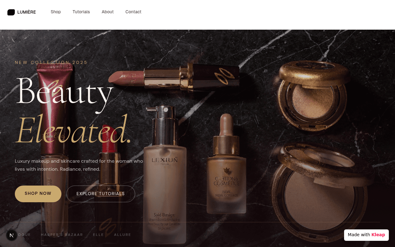 Luxury beauty e-commerce experience crafted for radiant, refined living.