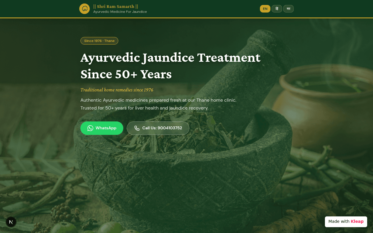 Offering traditional Ayurvedic remedies for jaundice and liver health, fresh from their Thane home clinic.