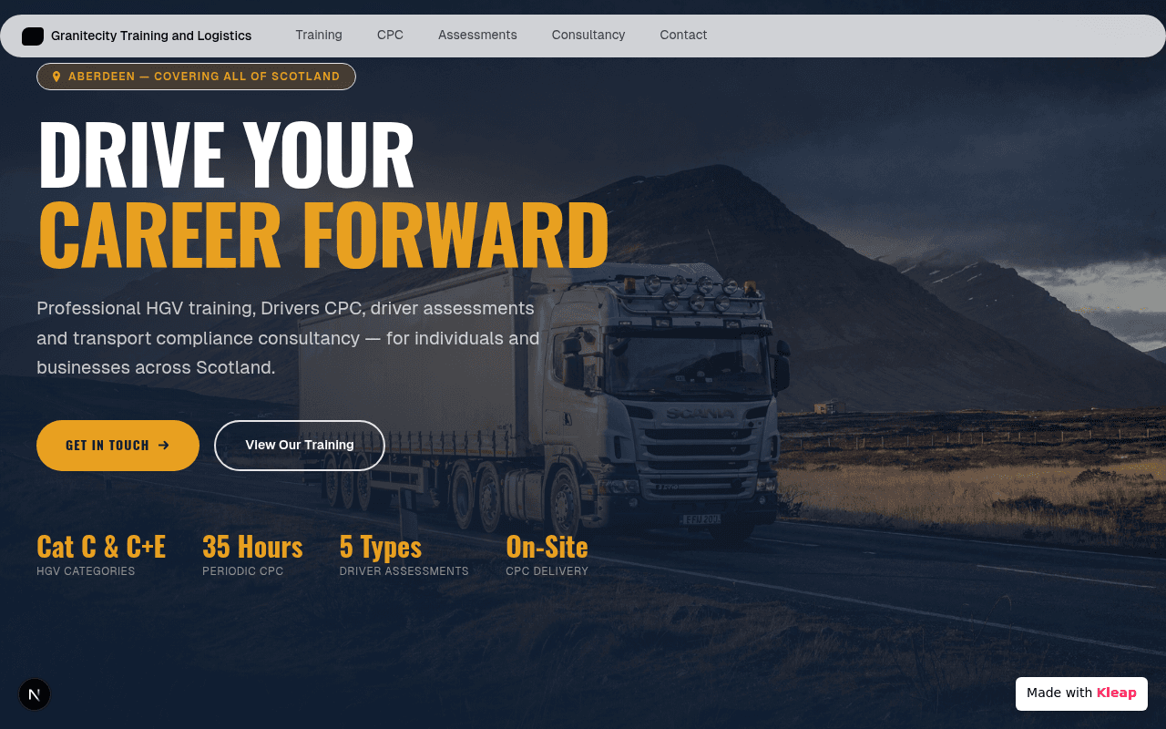 Accelerate your HGV driver career with comprehensive training and compliance consultancy.