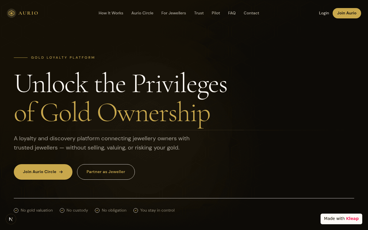 A sophisticated platform offering unique privileges in gold asset management.