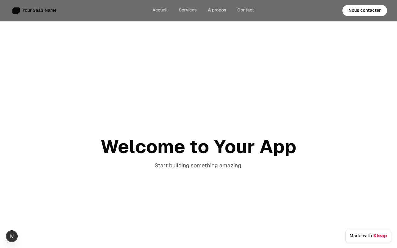 A foundational SaaS application launch page, inviting users to begin their creative journey.
