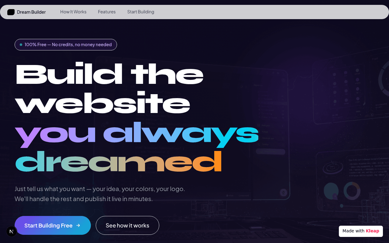 Build your ultimate online presence effortlessly with AI-powered website creation.