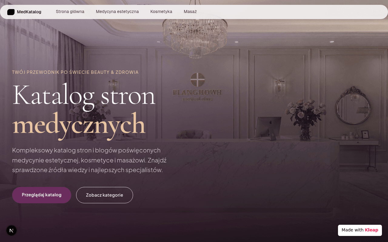 Navigate the world of beauty and wellness with an elegant medical directory.