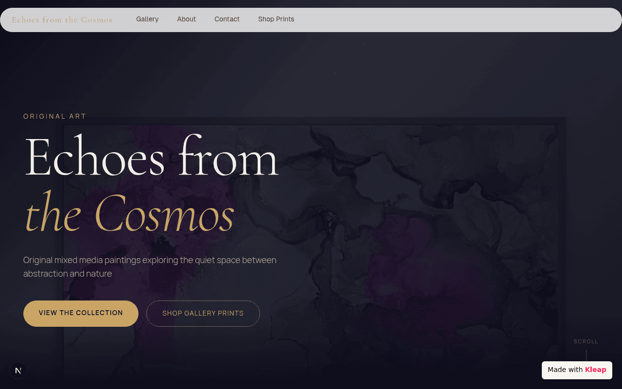 Explore a celestial collection of mixed media art dedicated to abstract nature.