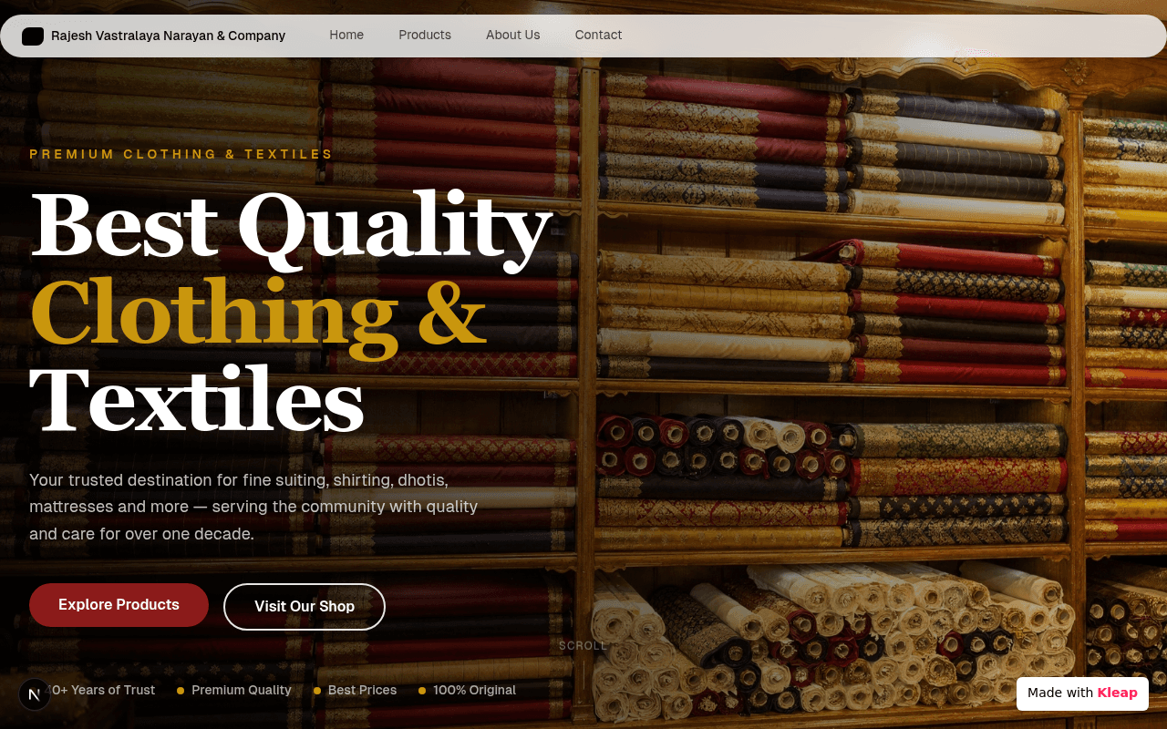 A textile retailer delivering quality clothing and fabrics with a classic feel.