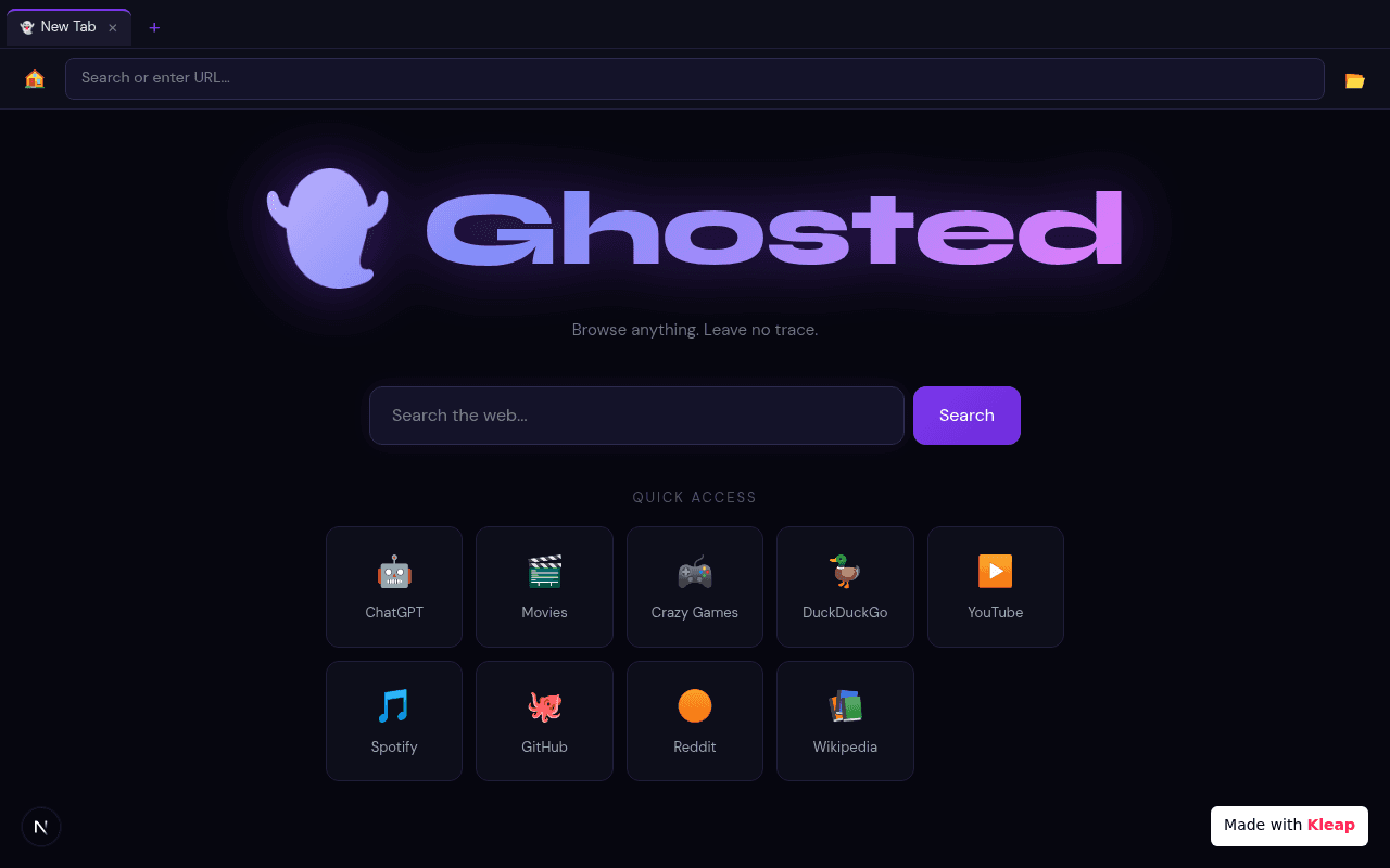 Browse anything, leave no trace. Your go-to for private, quick access to the web.