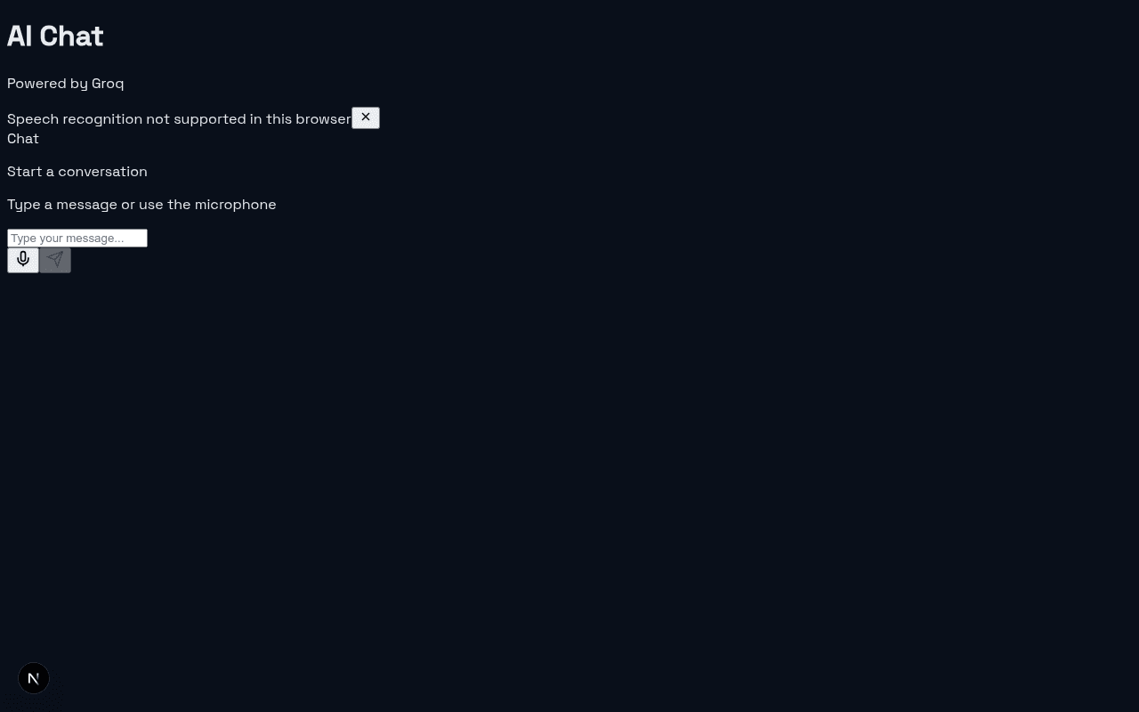 A simple AI chat interface designed for clear communication.