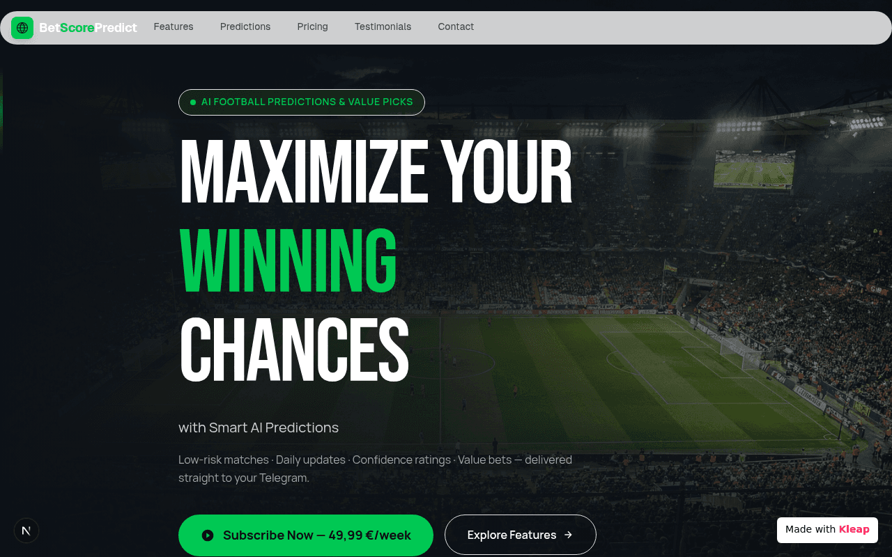 Intelligent AI predictions empower users to maximize their sports betting success with confidence.