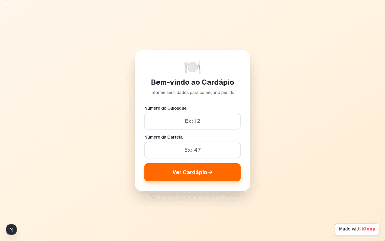 A clean, inviting food ordering system that simplifies menu access for quick service.