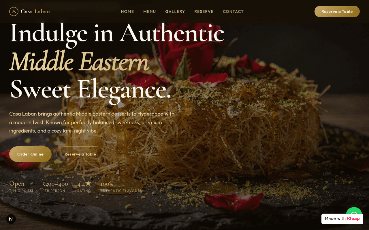 A culinary destination for authentic Middle Eastern sweets with a modern twist.