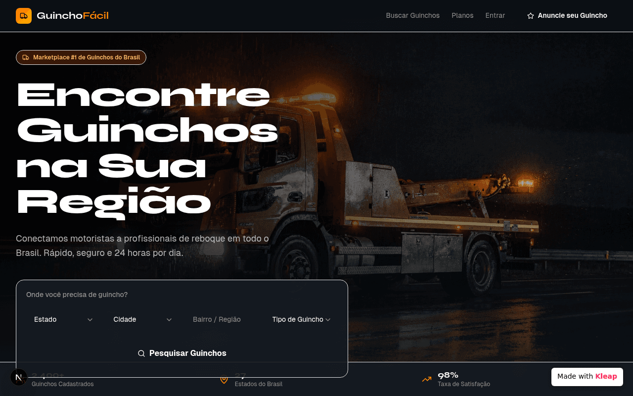 Quickly connect with professional towing services in your region, 24/7.