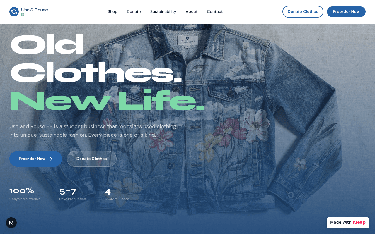 Transforming worn apparel into one-of-a-kind, sustainable fashion statements.