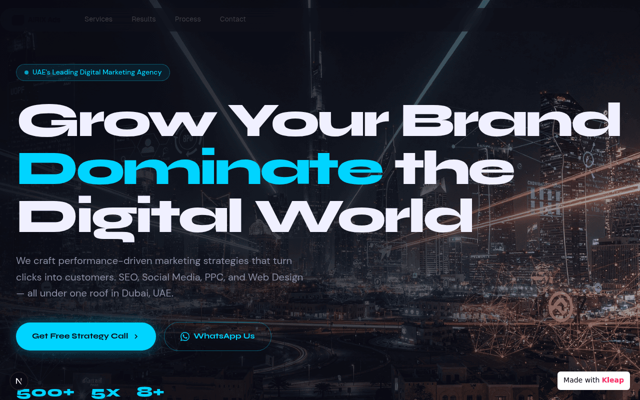 An agency site that commands attention with bold typography and a clear value proposition.