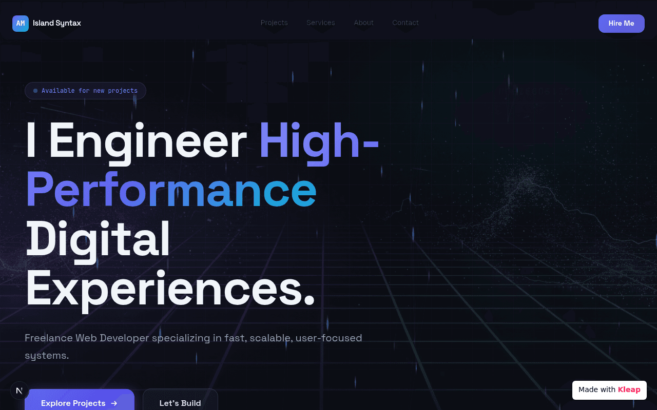 An engineer's portfolio reflecting a commitment to high-performance digital experiences.